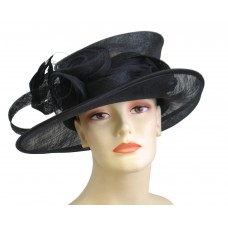 Mujer&apos;s Church Hat  Kentucky Derby Hat / Sinamay  BlackJ003  eb-56747750